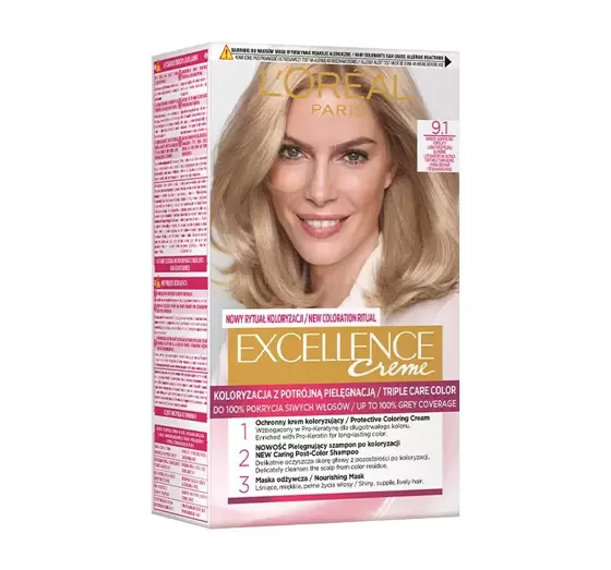 LOREAL EXCELLENCE CREME 9.1 VERY LIGHT ASH BLONDE