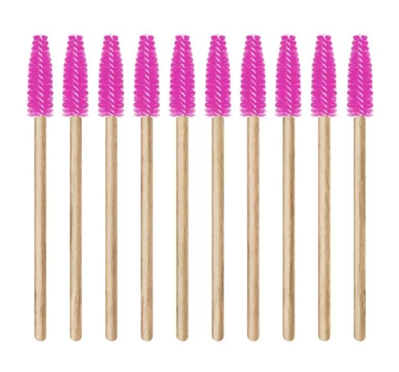 Clyhon Wimpern- & Augenbrauenbürsten Set – 4 Stück, Flexibler Kamm, Zum Trennen & Formen, Schwarz/rosa