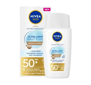 NIVEA SUN Ultra Light Daily Fluid Sonnenschutzcreme mit Pigmenten SPF50+ Medium Tinted 40ml