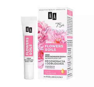 AA FLOWERS & OIL REGENERIERENDE ANTI FALTEN CREME FÜR AUGEN- UND LIPPENGEGEND 75+ 15ML