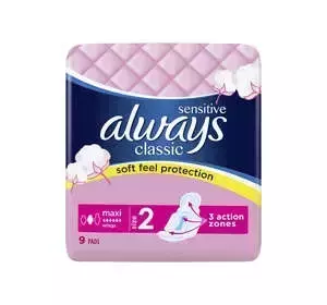 ALWAYS CLASSIC SENSITIVE DAMENBINDEN MIT FLÜGELN 2 MAXI 9 STÜCK