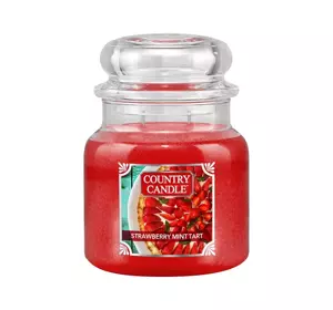 COUNTRY CANDLE DUFTKERZE MITTLERES GLASS STRAWBERRY MINT TART 453G