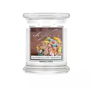 KRINGLE CANDLE DUFTKERZE MITTLERES GLAS MIT 2 DOCHTEN MARSHMALLOW MORNING 411G