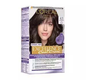 LOREAL EXCELLENCE COOL CREME HAARFARBE 4.11 ULTRA-ASCHE BRAUN