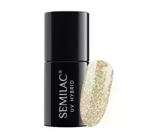 SEMILAC PLATINUM UV HYBRID NAGELLACK MIT BROKAT LIGHT GOLD 260