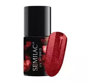 SEMILAC UV HYBRID NAGELLACK 318 BURGUNDY RED GLITTER 7 ML