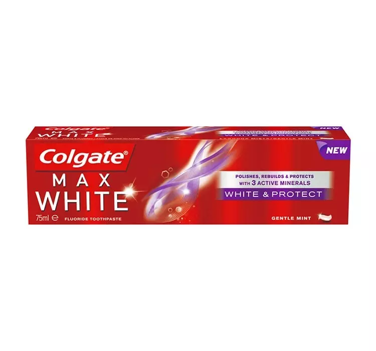 Colgate Max White White Protect Zahnpasta 75ml Max White White Protect Ezebra De Internetdrogerie Onlinedrogerie Shop Billige Kosmetika