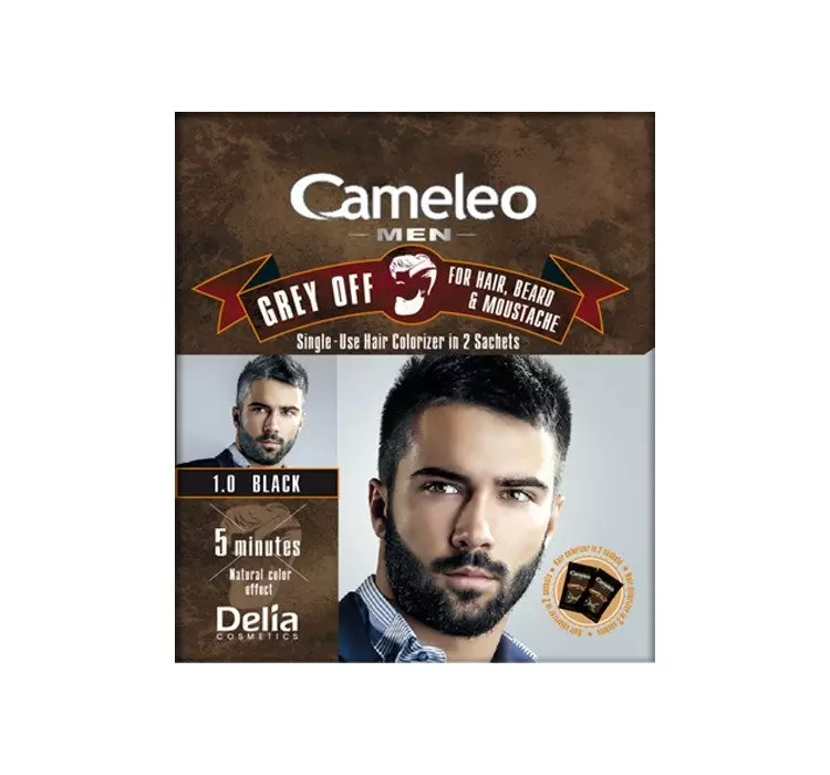 Delia Cameleo Men Grey Off For Hair Beard Moustache 1 0 Black 2x15ml