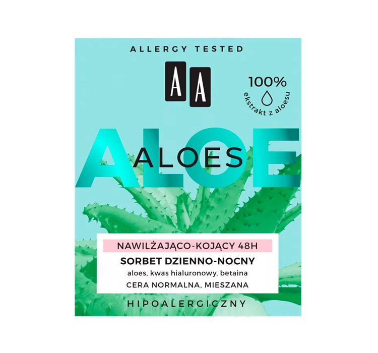 AA ALOES FEUCHTIGKEITSSPENDENDES UND BERUHIGENDES SORBET FÜR TAG UND NACHT 50ML