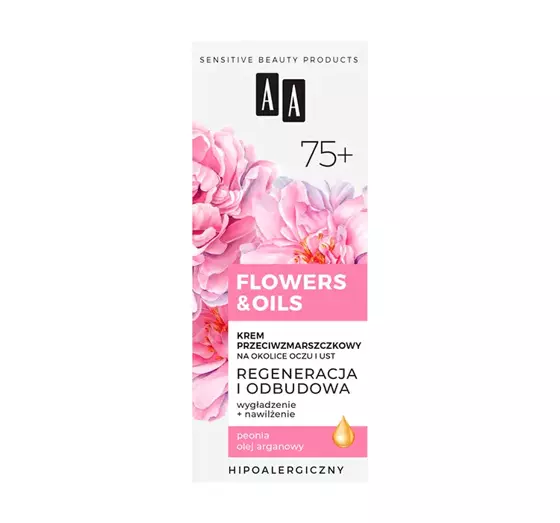 AA FLOWERS & OIL REGENERIERENDE ANTI FALTEN CREME FÜR AUGEN- UND LIPPENGEGEND 75+ 15ML 