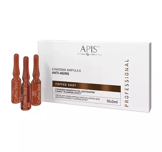 APIS PROFESSIONAL COFFEE SHOT KAFFEE AMPULLE ANTI-AGING PLUMPING EFFECT 10x3ML