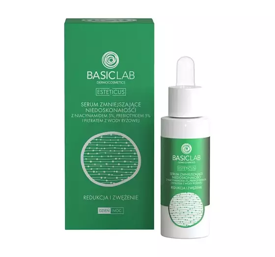 BASICLAB ESTETICUS SERUM GEGEN UNREINHEITEN MIT NIACINAMID 5% FÜR TAG UND NACHT 30ML