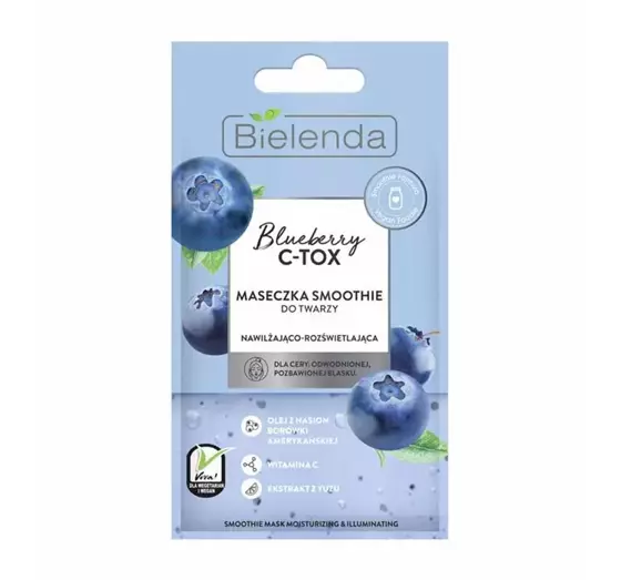 BIELENDA BLUEBERRY C TOX FEUCHTIGKEITSSPENDENDE UND AUFHELLENDE SMOOTHIE-GESICHTSMASKE 8G