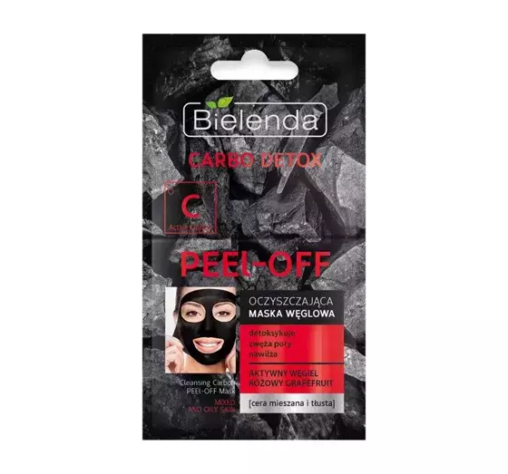 BIELENDA CARBO DETOX MASKE AKTIVKOHLE ROSA GRAPEFRUIT PEEL OFF