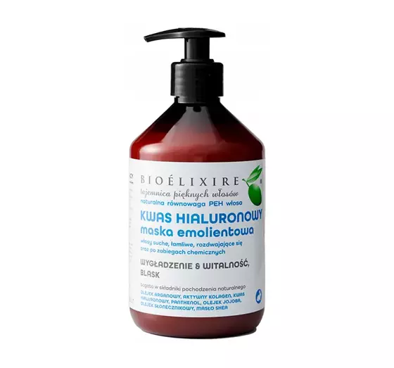 BIOELIXIRE HYALURONSÄURE FEUCHTIGKEITSMASKE FÜR TROCKENES, BRÜCHIGES UND SPLISSIGES HAAR  500ML