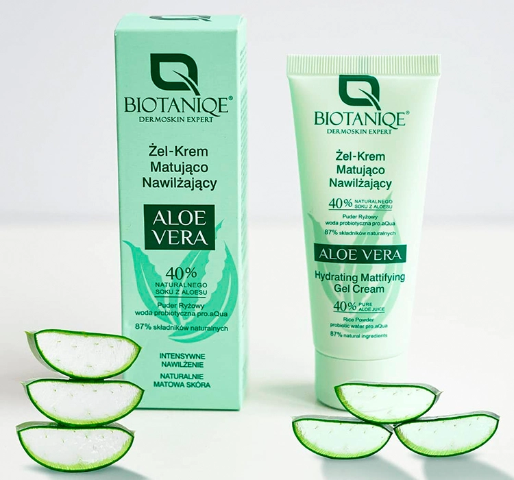 BIOTANIQE ALOE VERA MATTIEREND-FEUCHTIGKEITSSPENDENDE GEL-CREME FÜR GESICHT 50ML