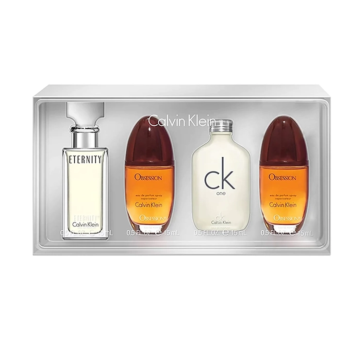 CALVIN KLEIN FRAGRANCE TRAVEL COLLECTION FOR WOMEN PARFUM SET 4 x 15ML