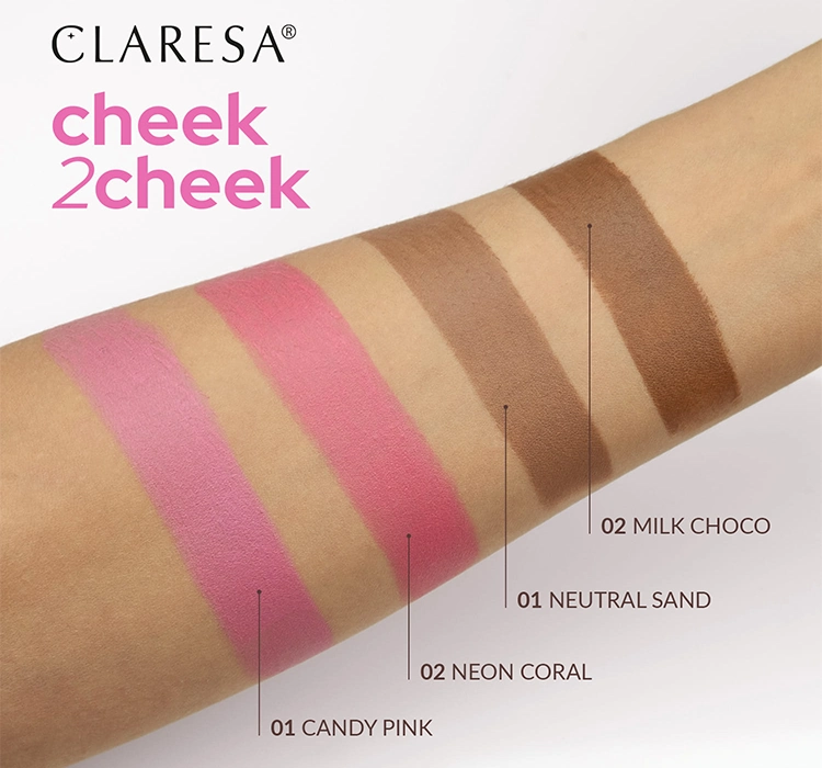 CLARESA CHEEK2CHEEK CREMIGES ROUGE IM STIFT 02 NEON CORAL 6G