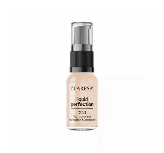 CLARESA LIQUID PERFECTION FOUNDATION 2IN1 102 WARM MEDIUM 18G