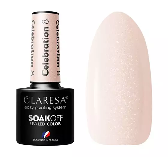 CLARESA SOAK OFF HYBRIDLACK CELEBRATION 8 5ML