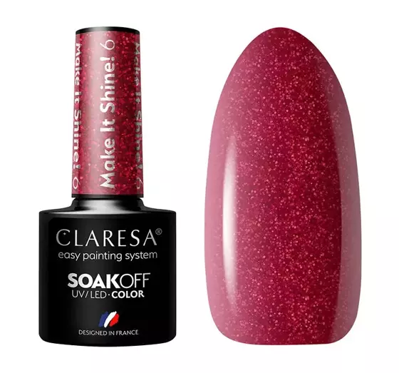 CLARESA SOAK OFF HYBRIDLACK MAKE IT SHINE 6 5G