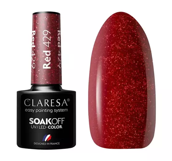 CLARESA SOAK OFF HYBRIDLACK RED 429 5G