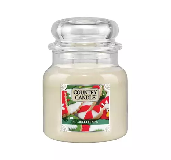 COUNTRY CANDLE DUFTKERZE MITTLERES GLASS SUGAR COOKIES 453G