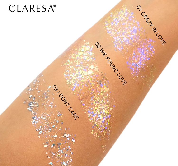 Claresa Festival Vibes Gel Glitter für Gesicht und Körper 03 I Don't Care 9,5g