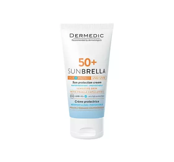 DERMEDIC SUNBRELLA SCHÜTZENDE GESICHTSCREME FÜR HAUT MIT VASKULÄREN PROBLEMEN SPF50+ 50G