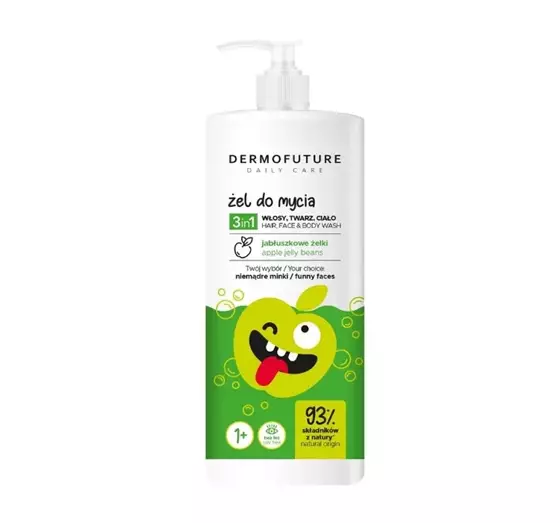 DERMOFUTURE DAILY CARE 3IN1 DUSCHGEL FÜR KINDER APFLEGGELEEBOHNEN 500ML