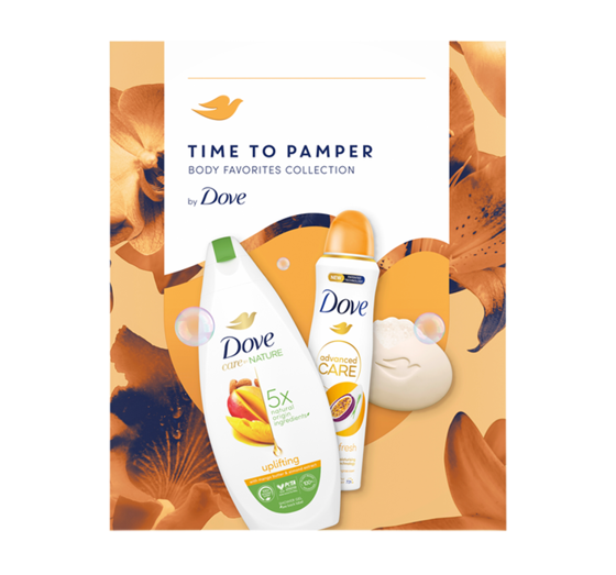 DOVE TIME TO PAMPER KOSMETIKSET DUSCHGEL + SEIFE + ANTITRANSPIRANT SPRAY