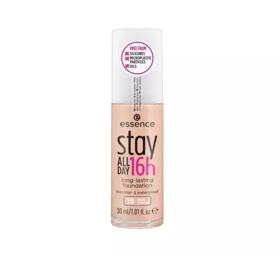 ESSENCE STAY ALL DAY 16H VEGANE WASSERFESTE FOUNDATION 15 SOFT CREME 30ML