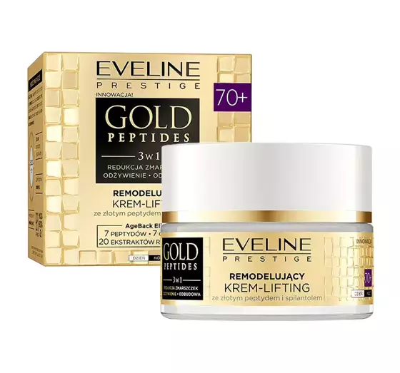 EVELINE GOLD PEPTIDES MODELLIERENDE LIFTING-CREME FÜR GESICHT 3IN1 70+ 50ML