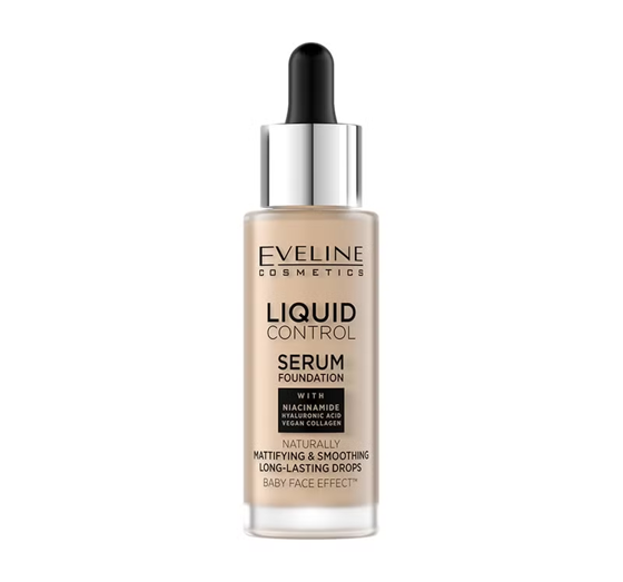 EVELINE LIQUID CONTROL HD MATTIERENDE FOUNDATION MIT NIACINAMID 015 LIGHT VANILLA 32ML