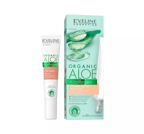 EVELINE ORGANIC ALOE + COLLAGEN FLÜSSIGE AUGENPADSZUR REDUZIERUNG VON AUGENRINGEN UND SCHWELLUNGEN 20M 