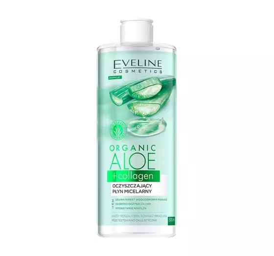 EVELINE ORGANIC ALOE + COLLAGEN REINIGENDES MIZELLENWASSER 500ML