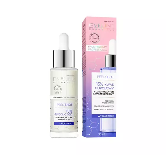 EVELINE PEEL SHOT 15% GLIKOLSÄURE PEELINGSERUM FÜR GESICHT HALS UND DEKOLETTE 30ML