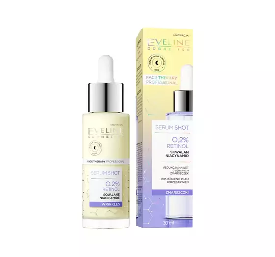 EVELINE SERUM SHOT 0,2% RETINOL ANTI-FALTEN-SERUM FÜR GESICHT HALS UND DEKOLETTE 30ML