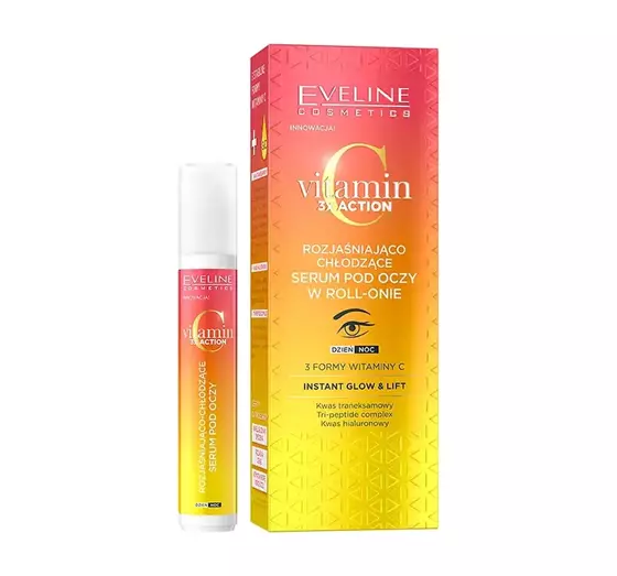 EVELINE VITAMIN C 3X ACTION AUFHELLEND-KÜHLENDES SERUM UNTER AUGEN IM ROLL-ON 15ML