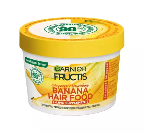 GARNIER FRUCTIS HAIR FOOD BANANA NÄHRENDE MASKE FÜR TROCKENES HAAR 400ML