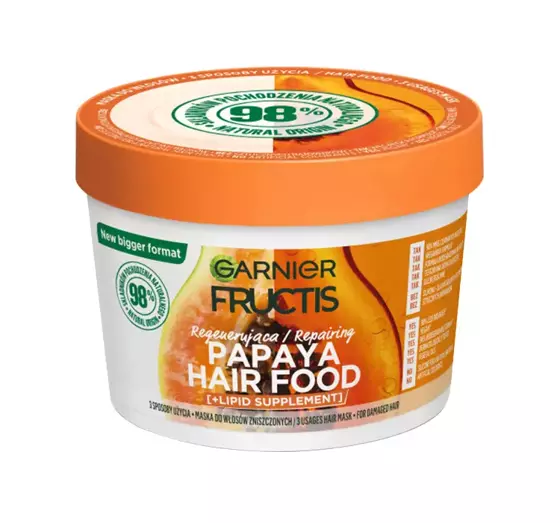 GARNIER FRUCTIS HAIR FOOD PAPAYA REGENERIERENDE MASKE FÜR STRAPAZIERTES HAAR 400ML 