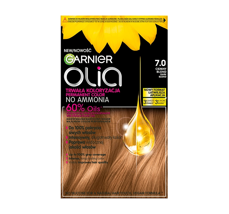 GARNIER OLIA PERMANENTE HAARFARBE OHNE AMMONIAK 7.0 DUNKELBLOND