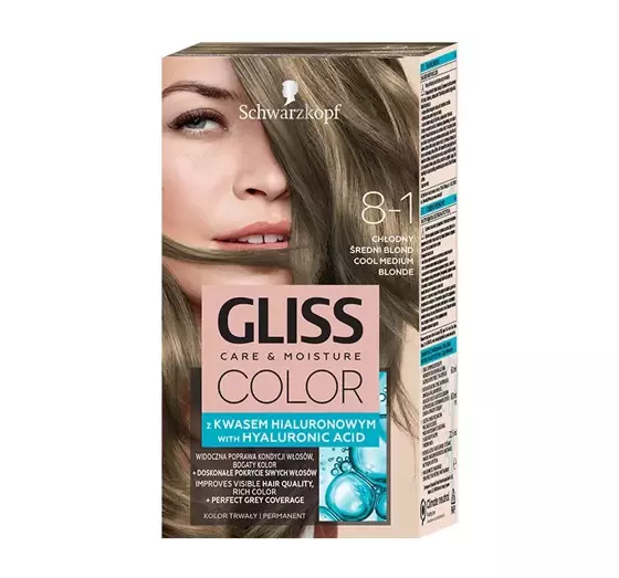 GLISS CARE & MOISTURE COLOR HAARFARBE MIT HYALURONSÄURE 8-1