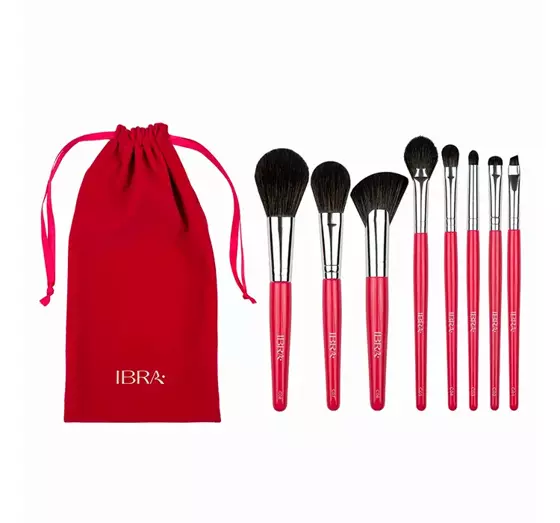 IBRA CANDY SET VON MAKE UP PINSELN 8 STÜCK + ETUI