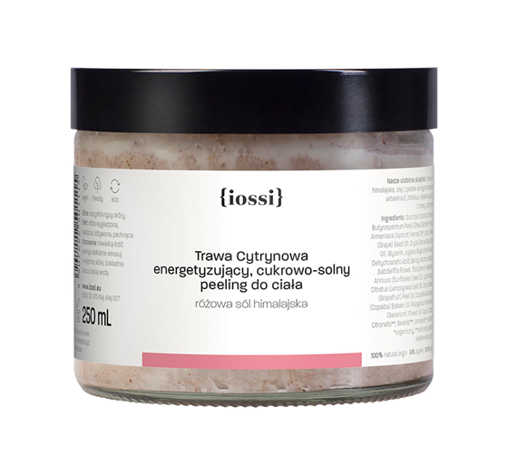 IOSSI KÖRPERZUCKERPEELING ZITRONENGRAS & ROSA HIMALAYASALZ 250ML