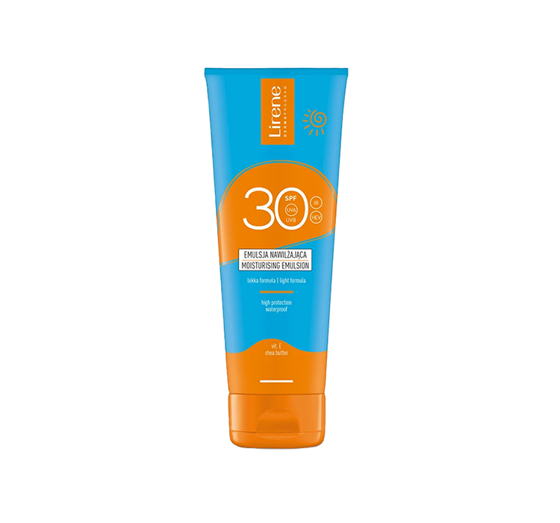 LIRENE FEUCHTIGKEITSSPENDENDE SONNENLOTION FÜR DIE FAMILIE GEGEN IRRITATIONEN SPF30 250ML