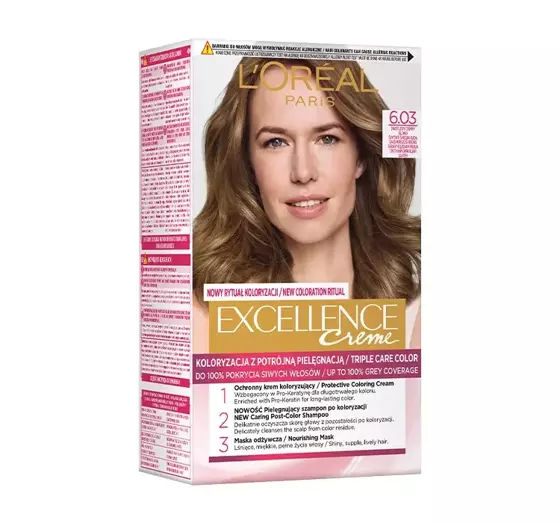 LOREAL EXCELLENCE CREME HAARFARBE 6.03 RADIANT LIGHTEST BROWN