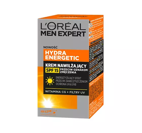 LOREAL MEN EXPERT HYDRA ENERGETIC FEUCHTIGKEITSCREME GEGEN ANZEICHEN VON MÜDIGKEIT SPF15 50ML