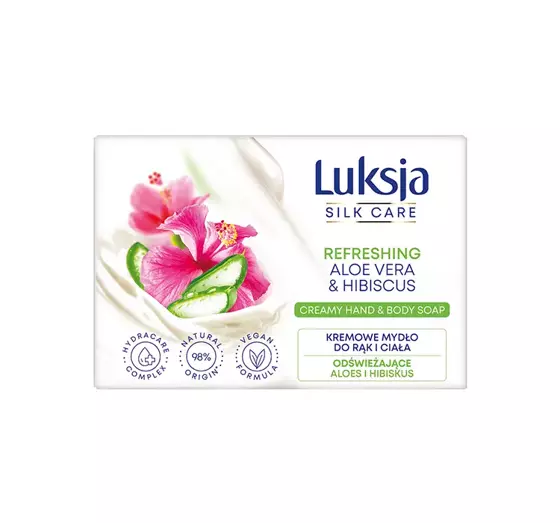 LUKSJA SILK CARE CREMIGE SEIFE FÜR KÖRPER UND HÄNDE ALOE UND HIBISKUS 100G