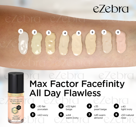 MAX FACTOR FACEFINITY ALL DAY FLAWLESS 3IN1 VEGANE GRUNDIERUNG C35 PEARL BEIGE 30ML